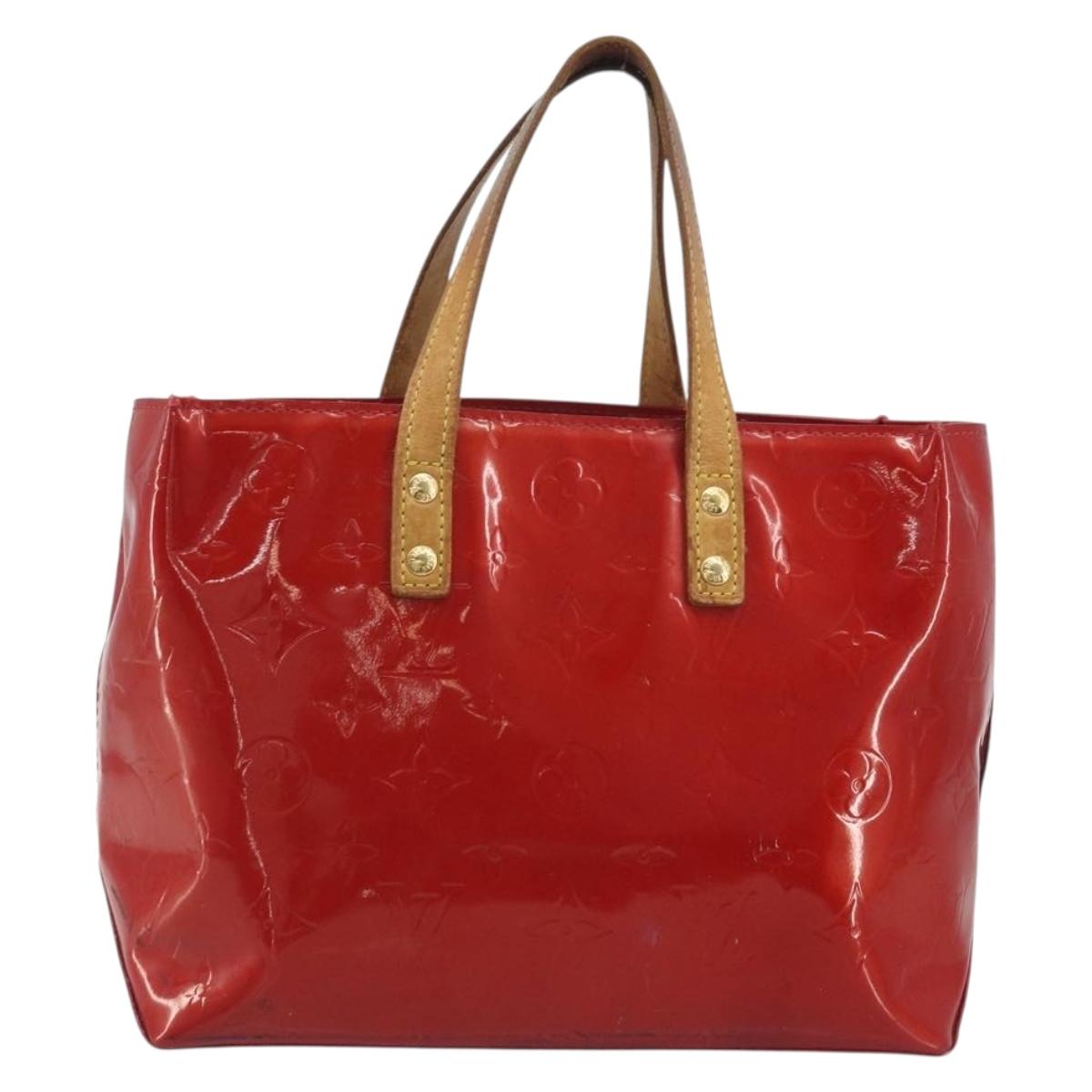 LOUIS VUITTON Monogram Vernis Reade PM Hand Bag Red Rouge M91088 LV Auth hk3973