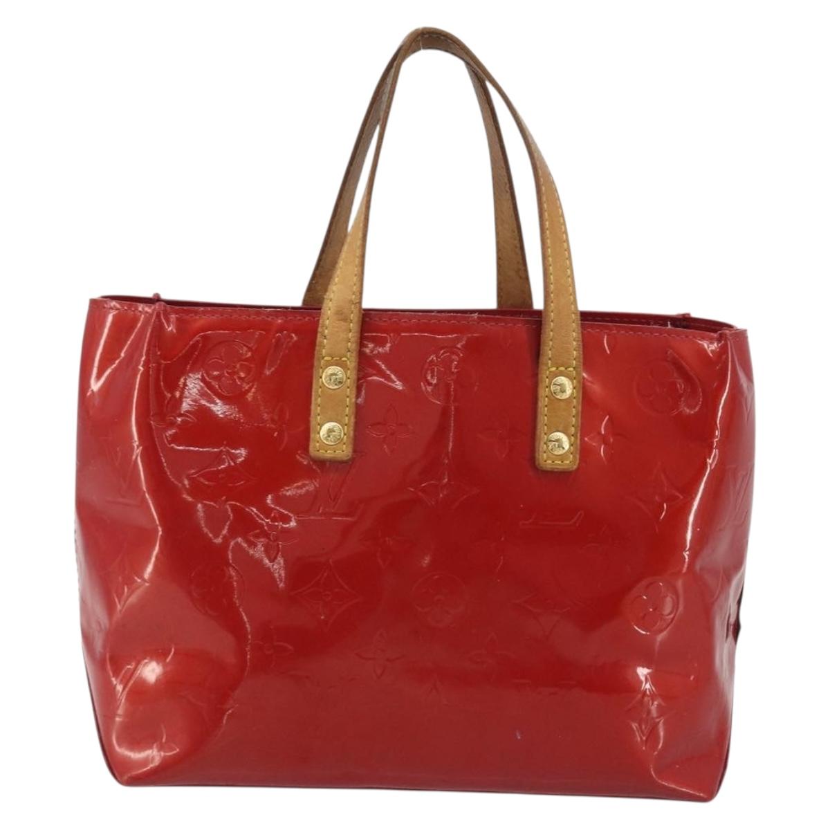 LOUIS VUITTON Monogram Vernis Reade PM Hand Bag Red Rouge M91088 LV Auth hk3973