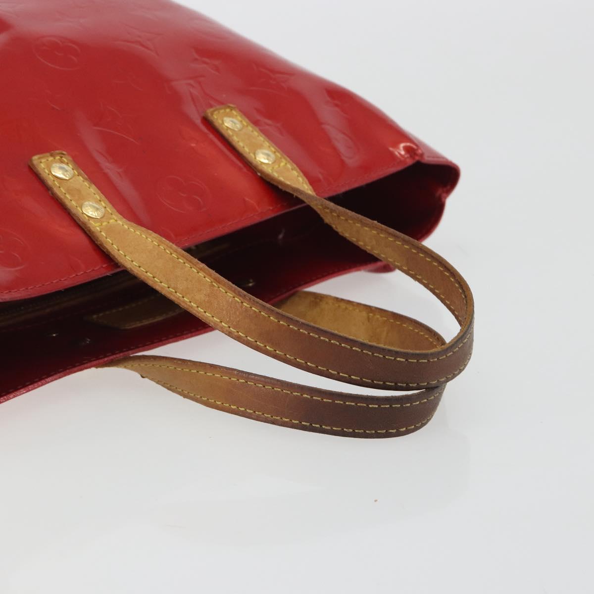 LOUIS VUITTON Monogram Vernis Reade PM Hand Bag Red Rouge M91088 LV Auth hk3973