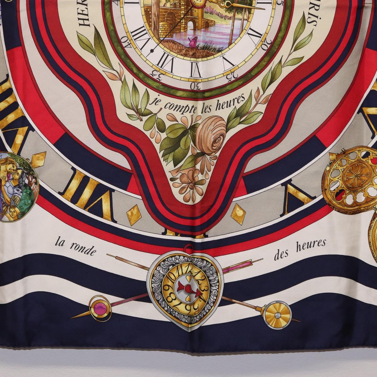 HERMES Carre 90 Scarf Parmi Les Fleursje Compte Silk Navy Auth hk3977