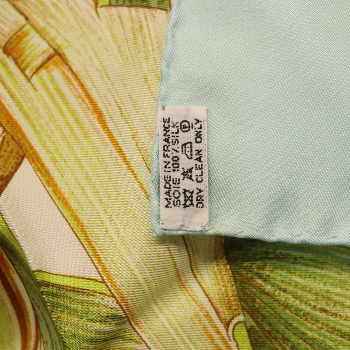 HERMES Carre 90 Scarf Jardin Creole Silk Light Blue Auth hk3978