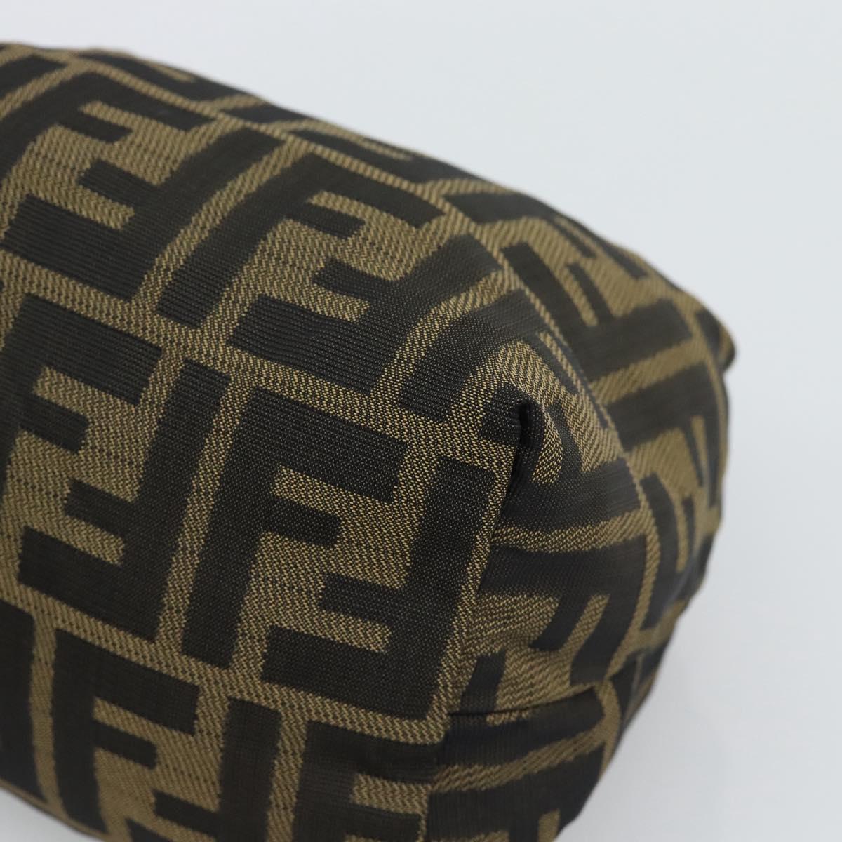 FENDI Zucca Canvas Pouch Black Brown Auth hk3979