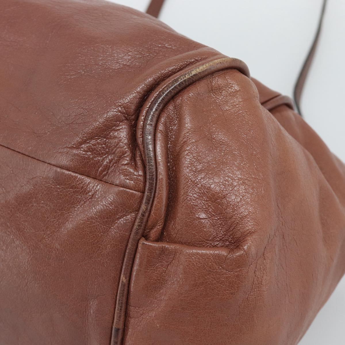 Chloe Etel Shoulder Bag Leather 2way Brown Gold Auth hk3984