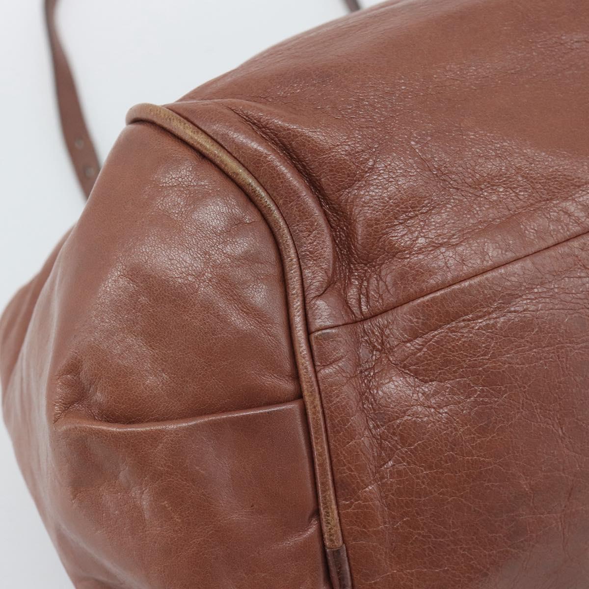 Chloe Etel Shoulder Bag Leather 2way Brown Gold Auth hk3984