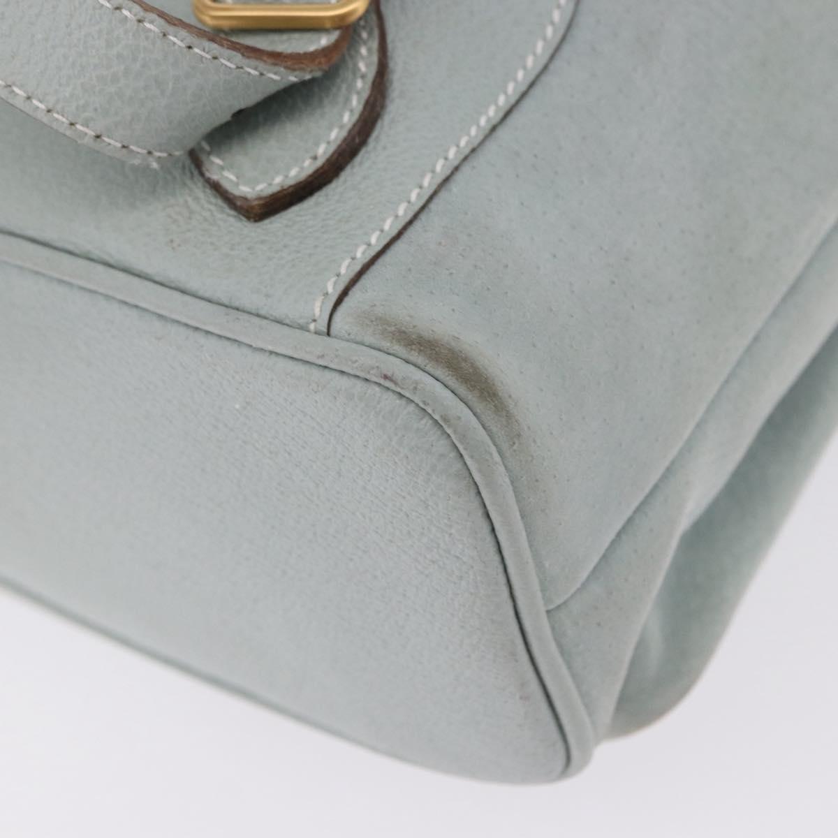 GUCCI Bamboo Backpack Suede Light Blue Gold 003 2058 0016 Auth hk3985