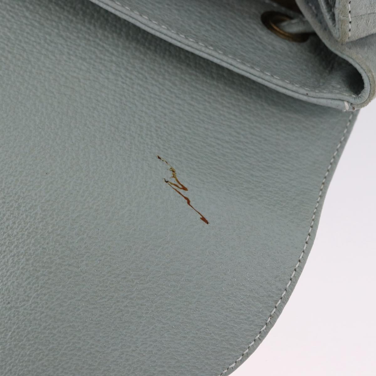 GUCCI Bamboo Backpack Suede Light Blue Gold 003 2058 0016 Auth hk3985