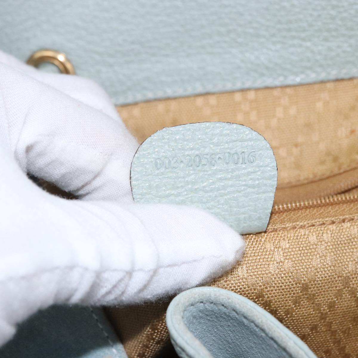 GUCCI Bamboo Backpack Suede Light Blue Gold 003 2058 0016 Auth hk3985