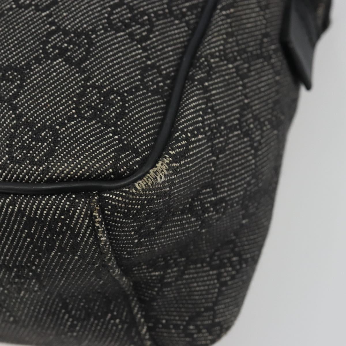 GUCCI GG Canvas Shoulder Bag Black Silver 03136 Auth hk3986