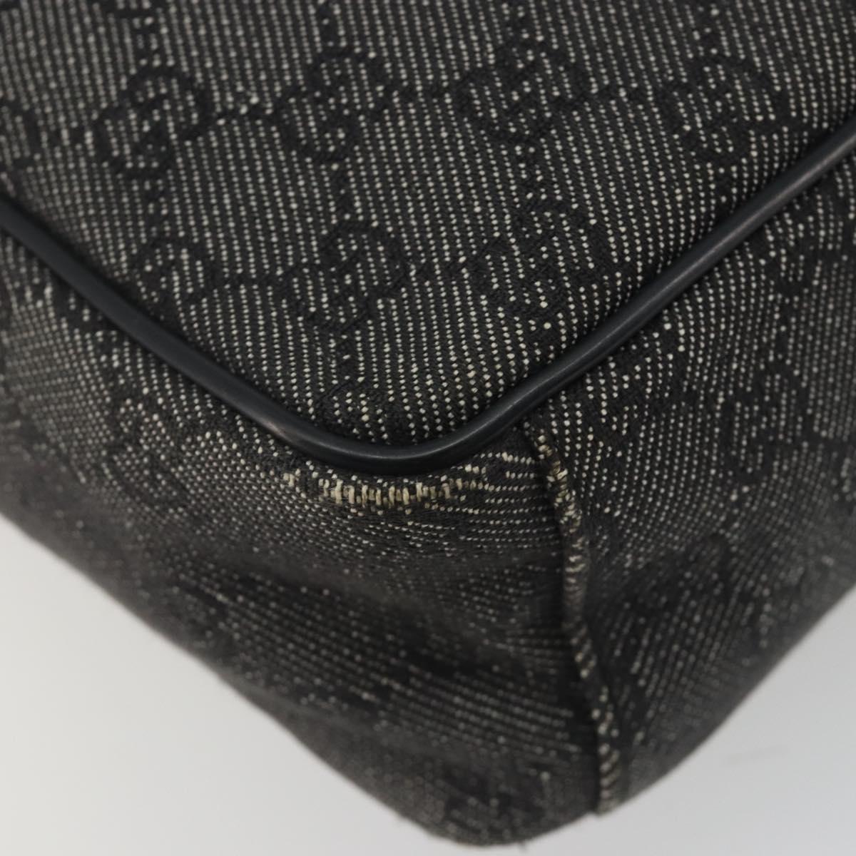 GUCCI GG Canvas Shoulder Bag Black Silver 03136 Auth hk3986