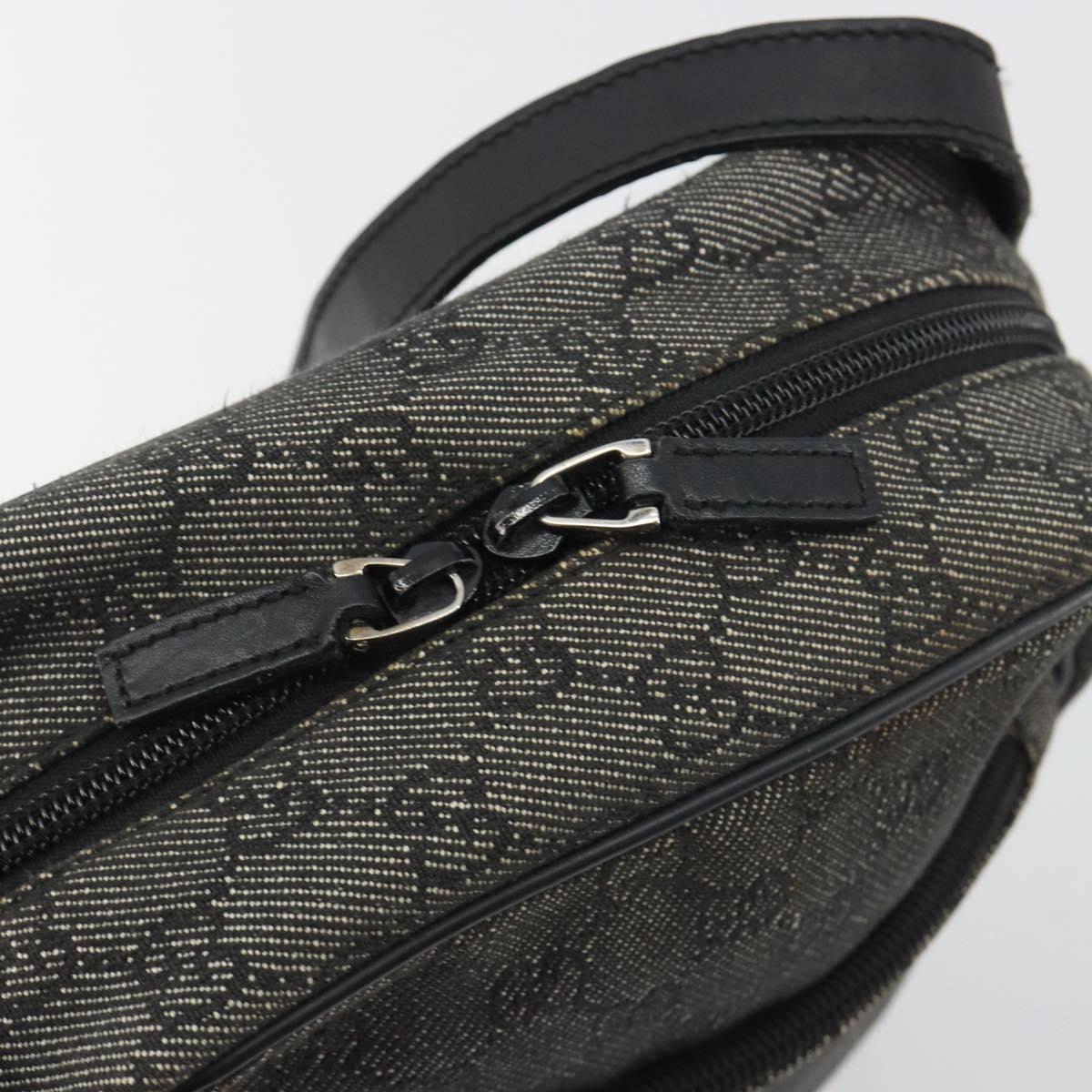 GUCCI GG Canvas Shoulder Bag Black Silver 03136 Auth hk3986