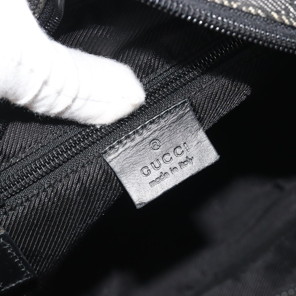 GUCCI GG Canvas Shoulder Bag Black Silver 03136 Auth hk3986
