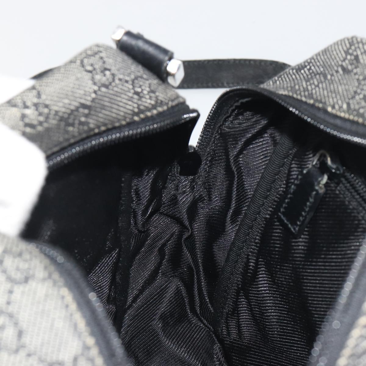 GUCCI GG Canvas Shoulder Bag Black Silver 03136 Auth hk3986