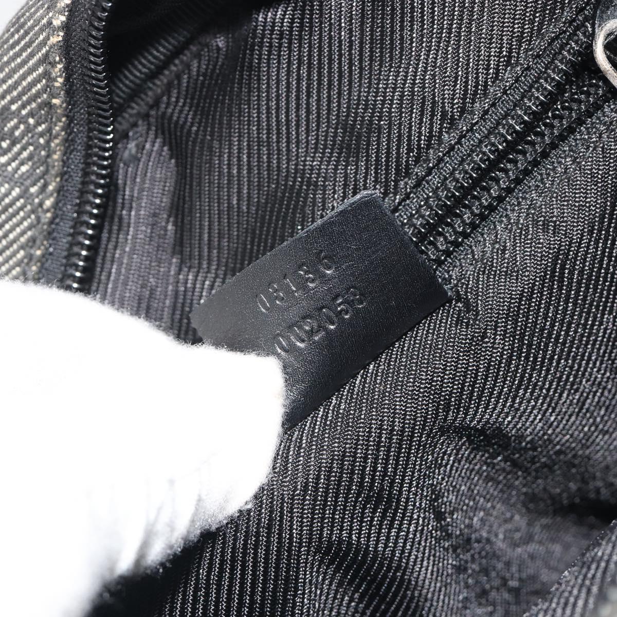 GUCCI GG Canvas Shoulder Bag Black Silver 03136 Auth hk3986