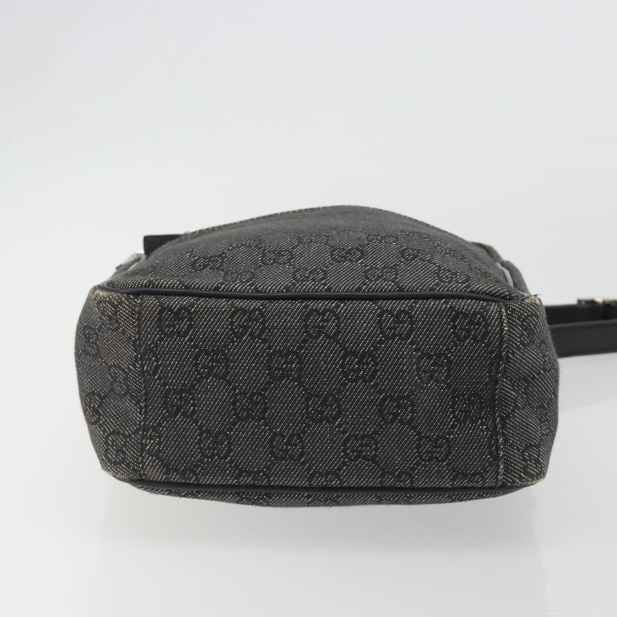 GUCCI GG Canvas Shoulder Bag Black Silver 03136 Auth hk3986