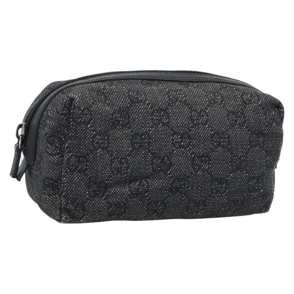 GUCCI GG Canvas Pouch Black 29595 0959 Auth hk3987