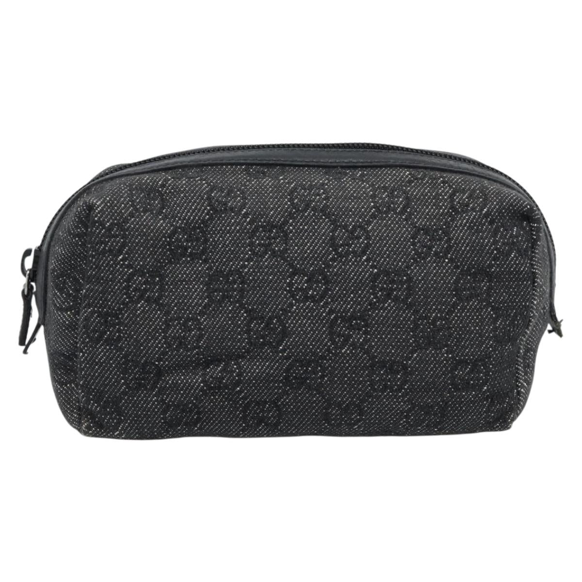 GUCCI GG Canvas Pouch Black 29595 0959 Auth hk3987