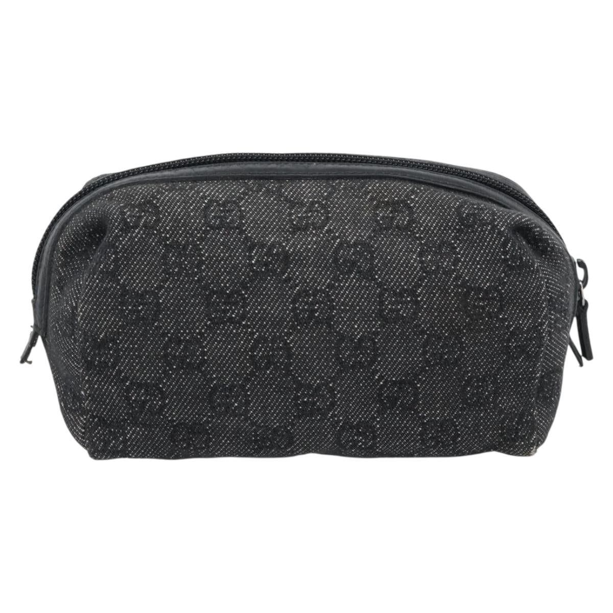 GUCCI GG Canvas Pouch Black 29595 0959 Auth hk3987