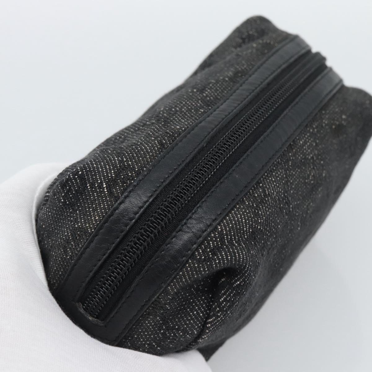 GUCCI GG Canvas Pouch Black 29595 0959 Auth hk3987