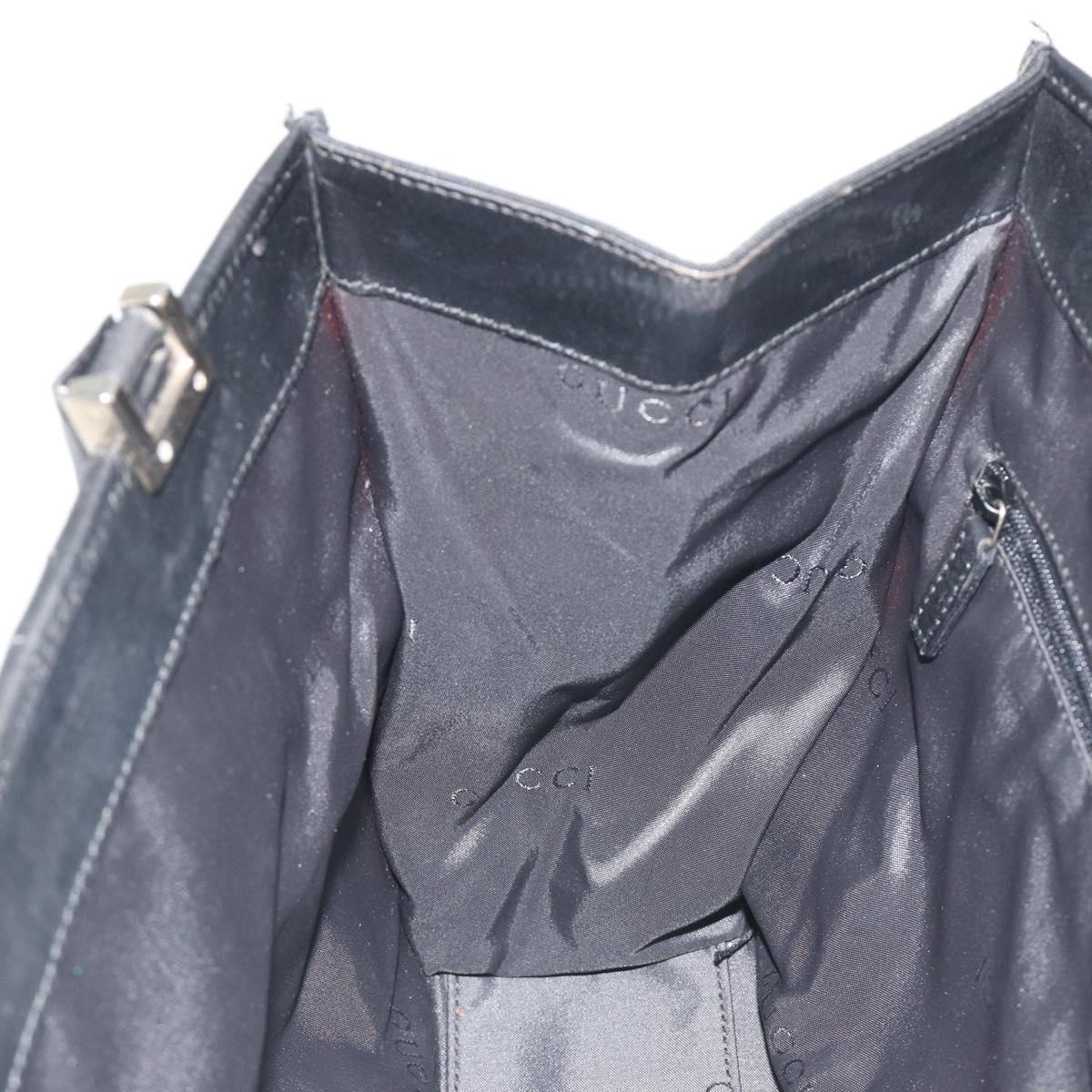GUCCI Jackie Tote Bag Black Silver 002 1073 Auth hk3988