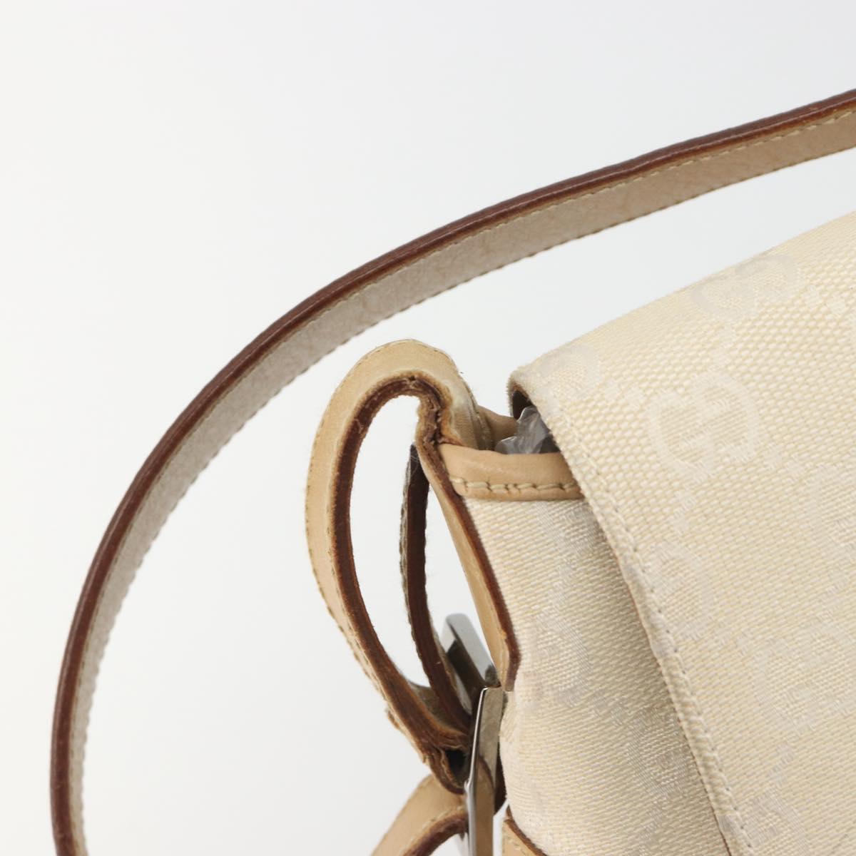 GUCCI GG Canvas Jackie Hand Bag Beige Silver 001 3824 Auth hk3991A
