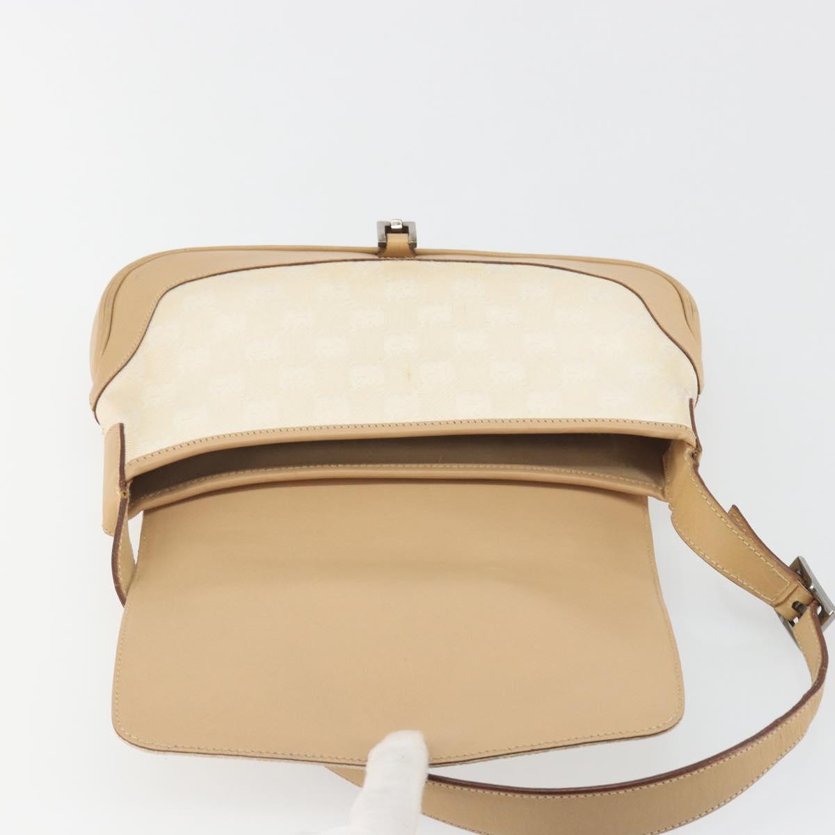 GUCCI GG Canvas Jackie Hand Bag Beige Silver 001 3824 Auth hk3991A