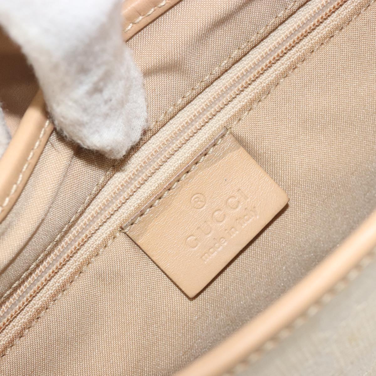 GUCCI GG Canvas Jackie Hand Bag Beige Silver 001 3824 Auth hk3991A
