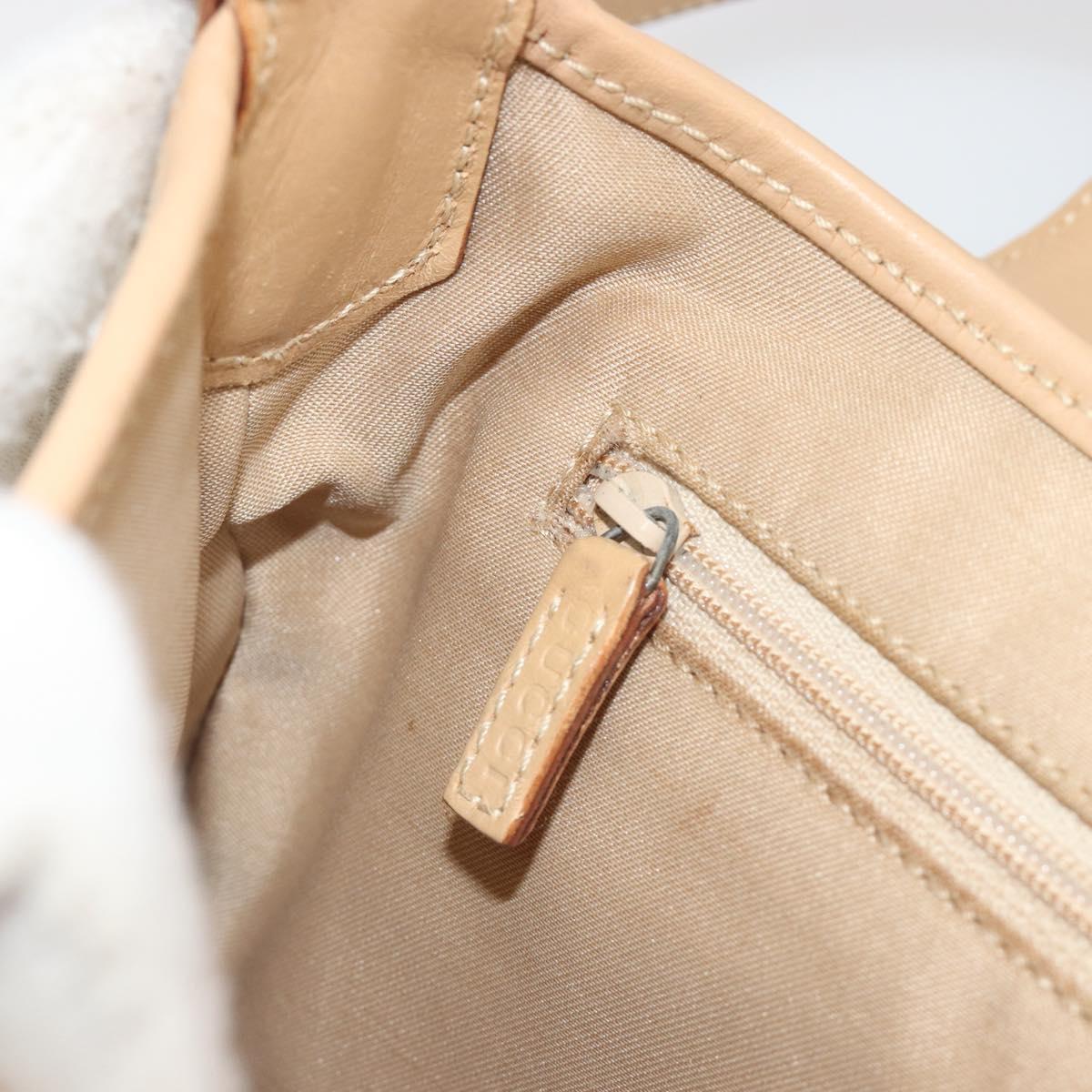 GUCCI GG Canvas Jackie Hand Bag Beige Silver 001 3824 Auth hk3991A