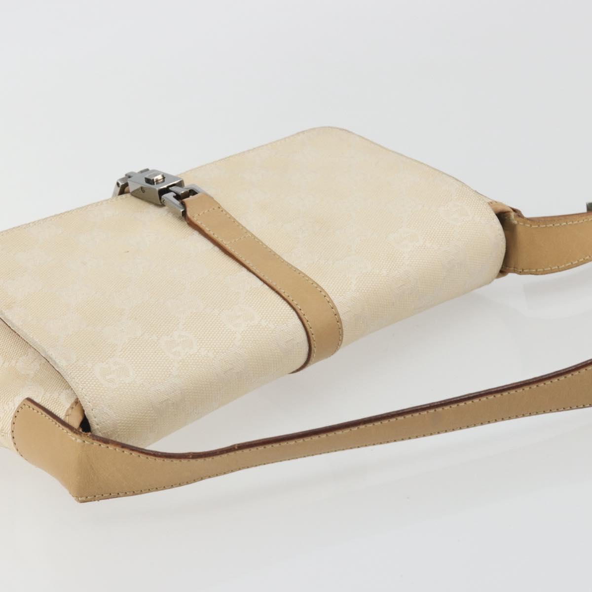GUCCI GG Canvas Jackie Hand Bag Beige Silver 001 3824 Auth hk3991A