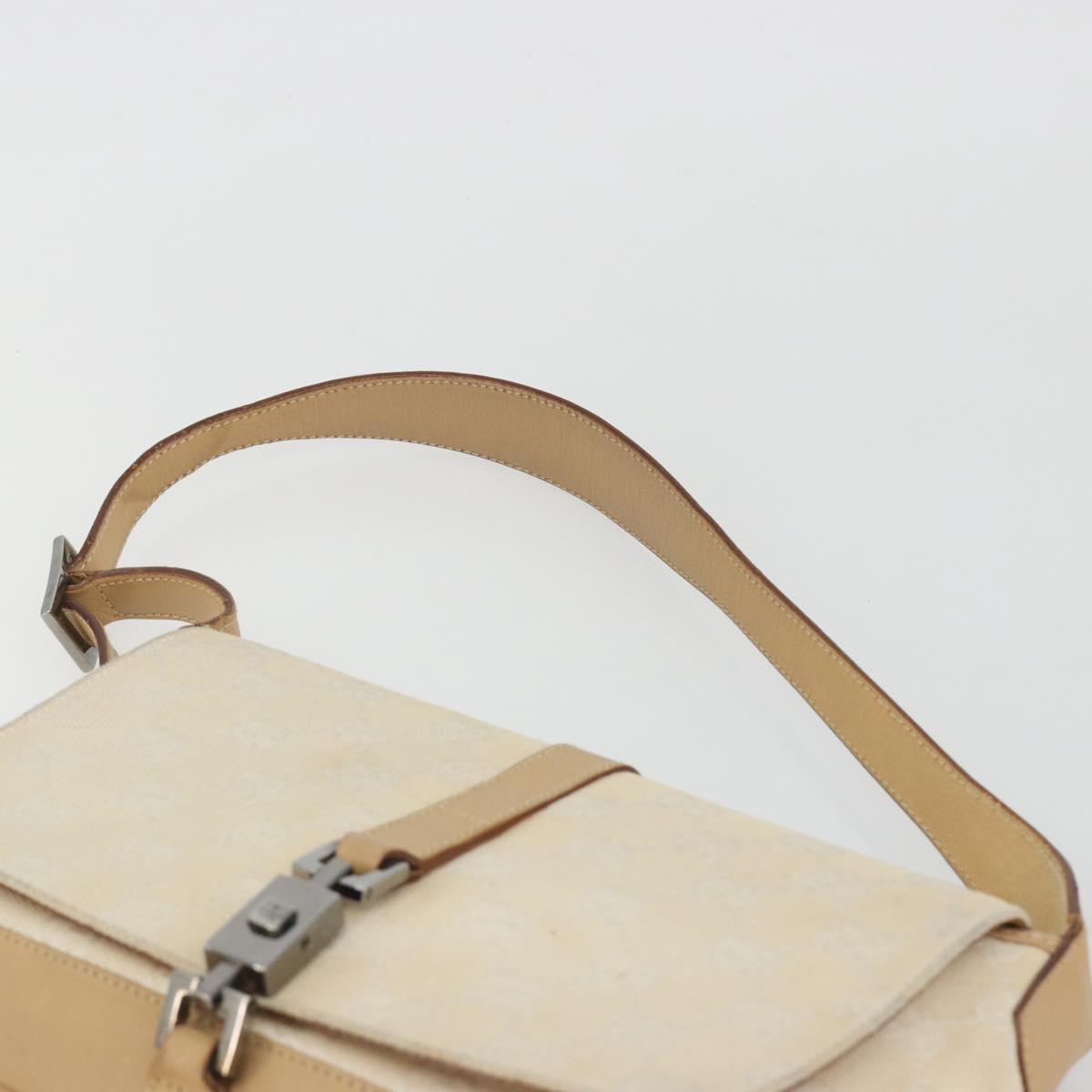 GUCCI GG Canvas Jackie Hand Bag Beige Silver 001 3824 Auth hk3991A