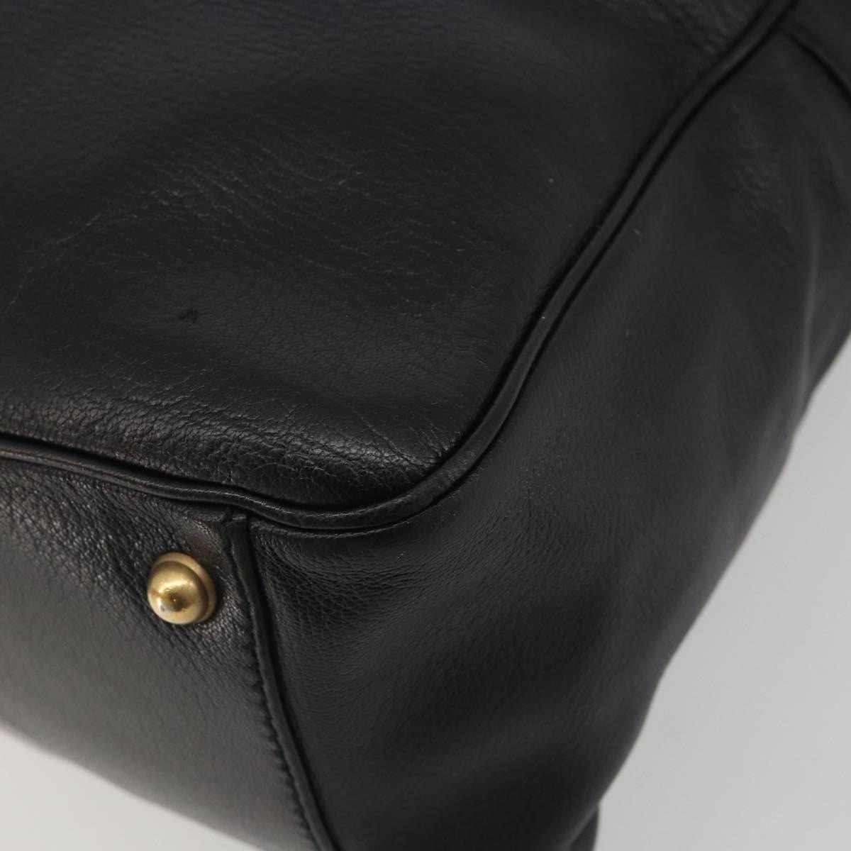 GUCCI Shoulder Bag Leather Black Gold 121544 Auth hk3995