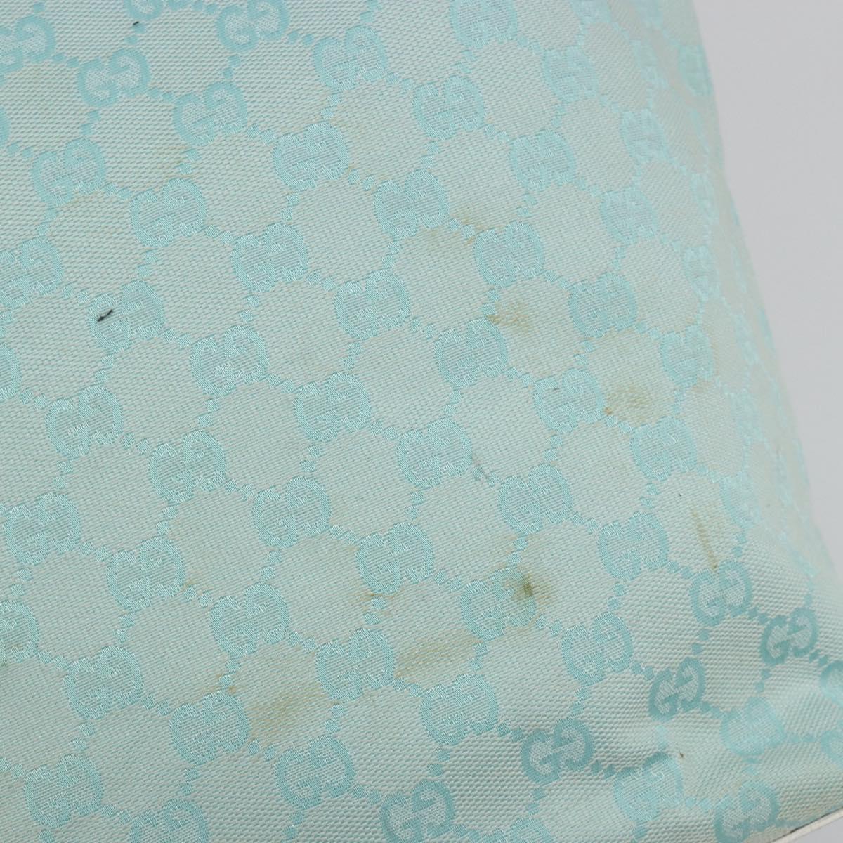 GUCCI GG Canvas Tote Bag Light Blue Gold 002 1098 Auth hk3997