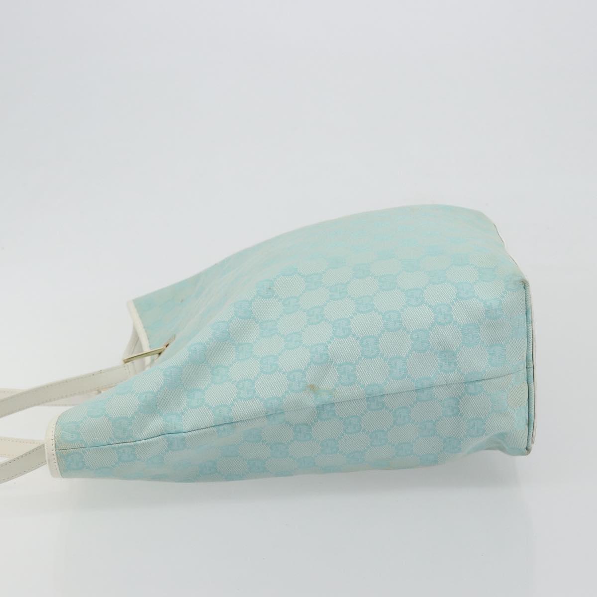 GUCCI GG Canvas Tote Bag Light Blue Gold 002 1098 Auth hk3997