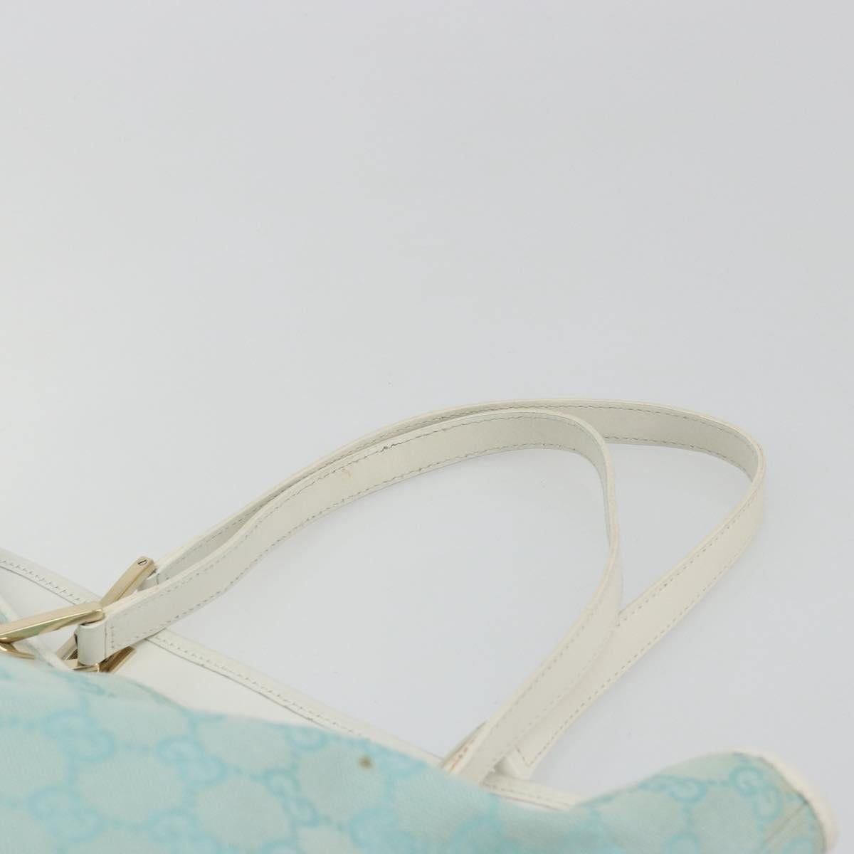 GUCCI GG Canvas Tote Bag Light Blue Gold 002 1098 Auth hk3997