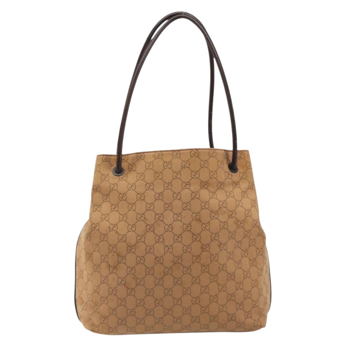 GUCCI GG Canvas Tote Bag Beige 101341 Auth hk3998