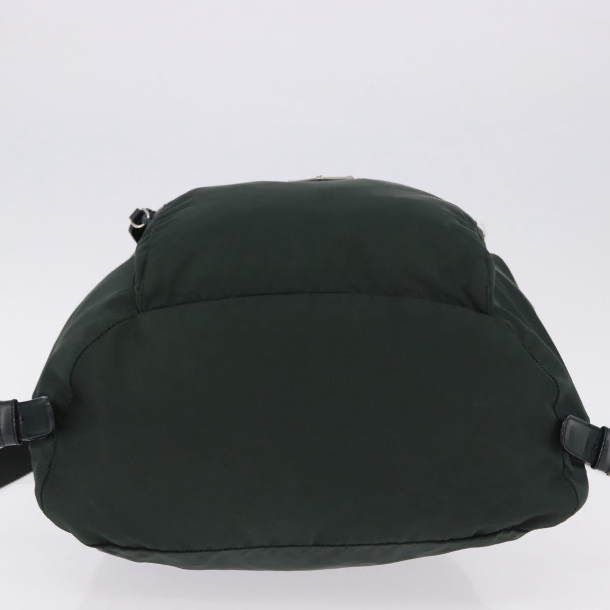 PRADA Backpack Nylon Green Silver Auth hk3999