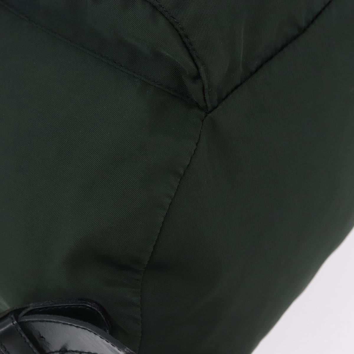 PRADA Backpack Nylon Green Silver Auth hk3999