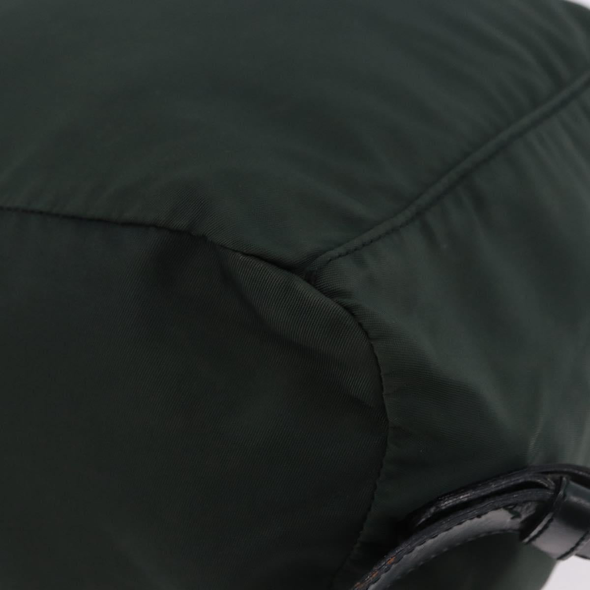 PRADA Backpack Nylon Green Silver Auth hk3999