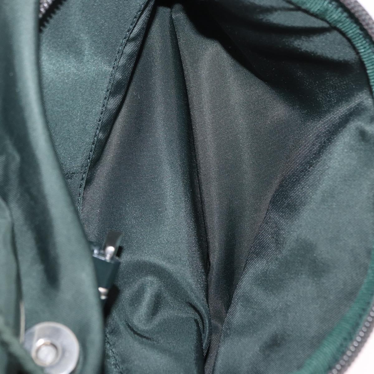PRADA Backpack Nylon Green Silver Auth hk3999