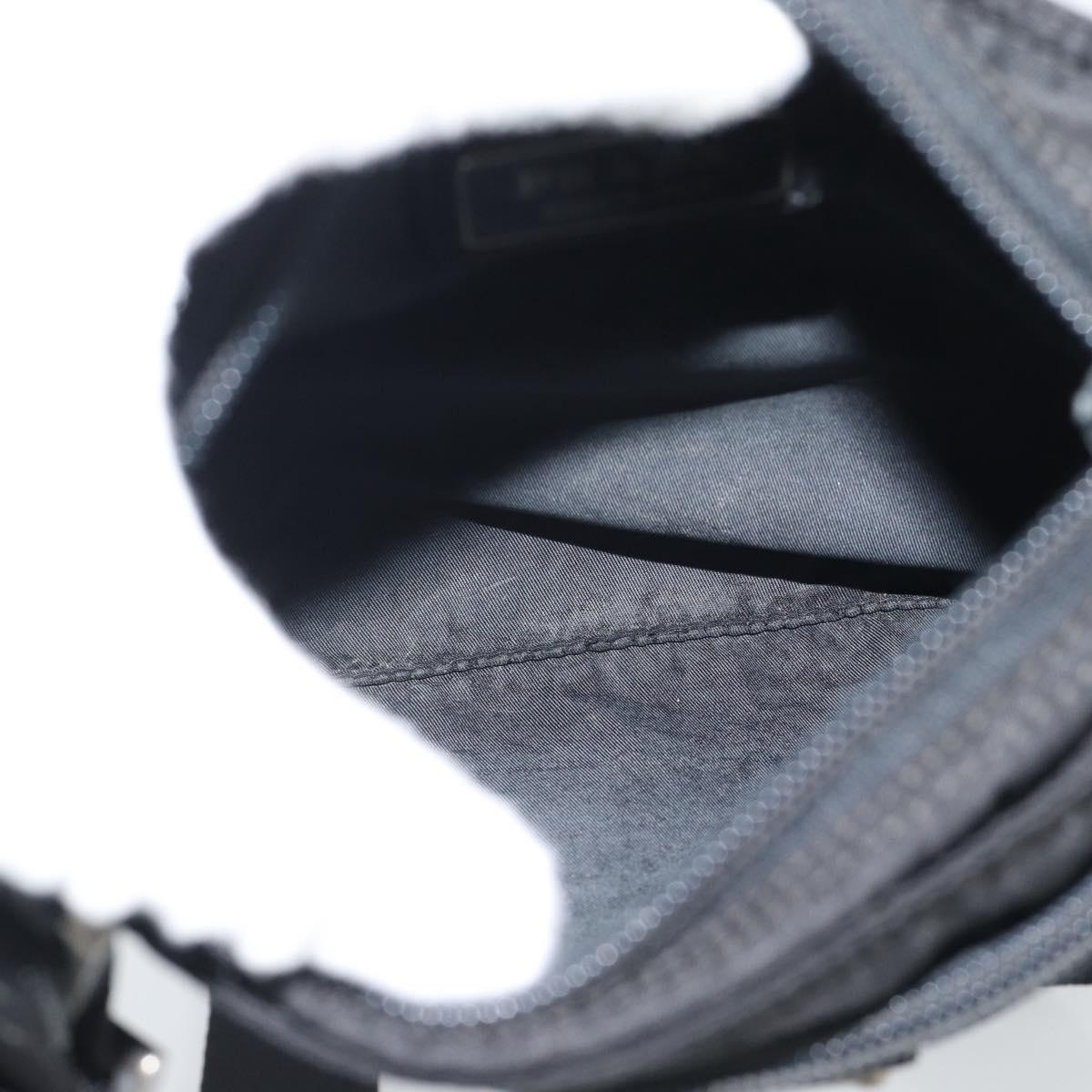 PRADA Shoulder Bag Nylon Black Silver Auth hk4000A