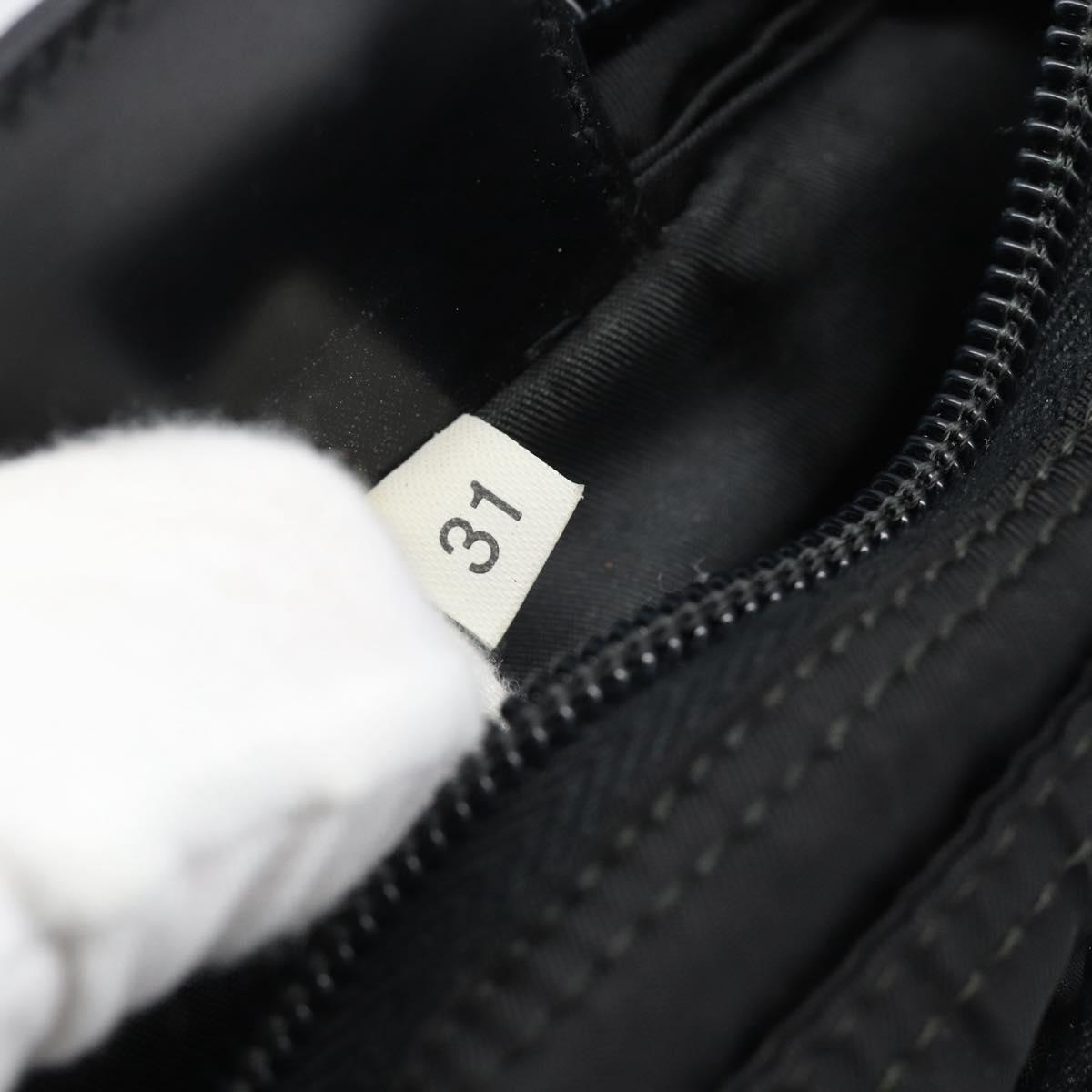 PRADA Shoulder Bag Nylon Black Silver Auth hk4000A