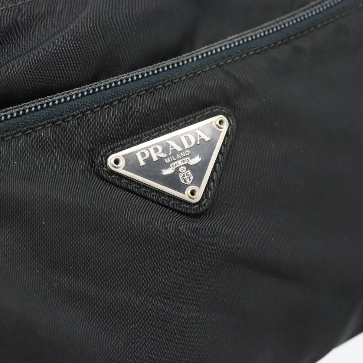 PRADA Shoulder Bag Nylon Black Silver Auth hk4001