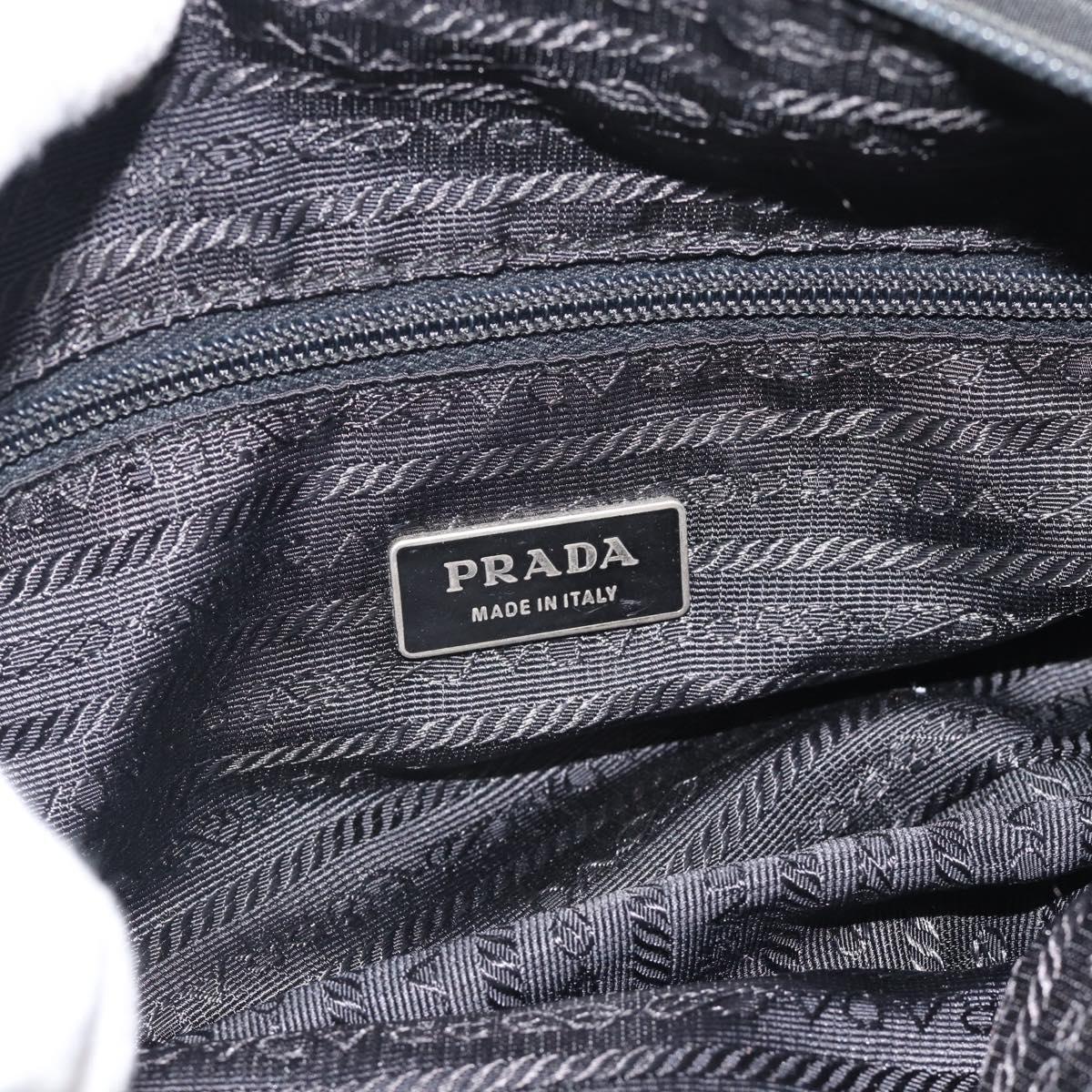 PRADA Shoulder Bag Nylon Black Silver Auth hk4001