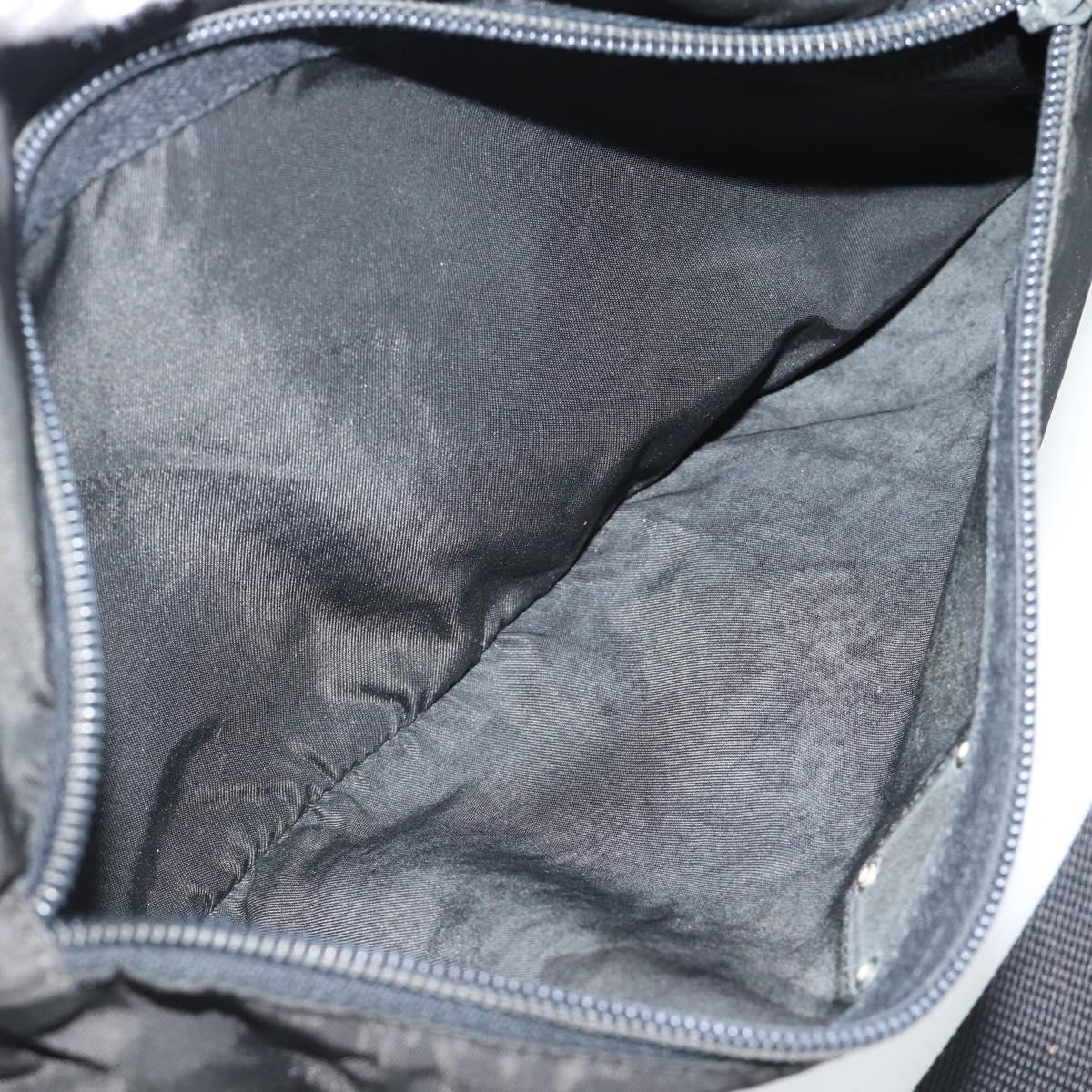 PRADA Shoulder Bag Nylon Black Silver Auth hk4001