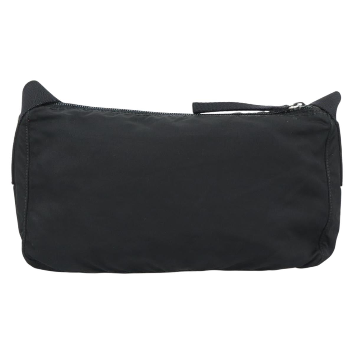 PRADA Shoulder Bag Nylon Black Silver Auth hk4001