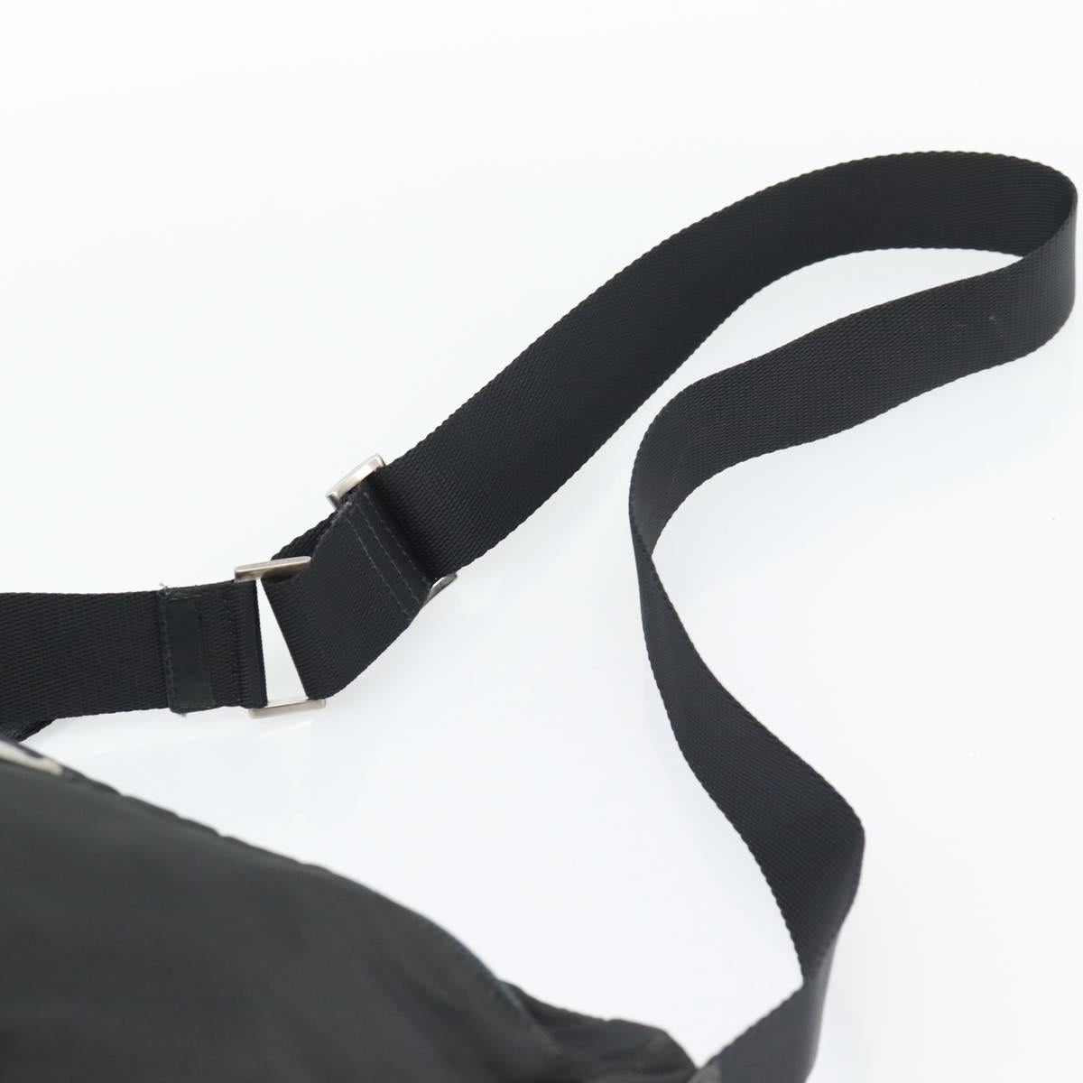 PRADA Shoulder Bag Nylon Black Silver Auth hk4001