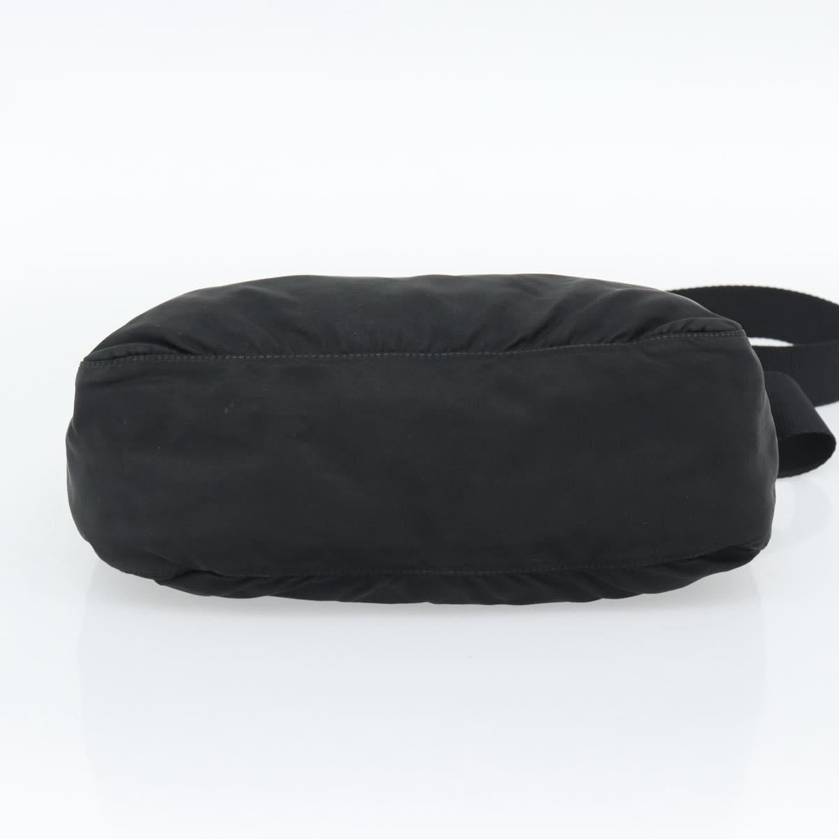 PRADA Shoulder Bag Nylon Black Silver Auth hk4001