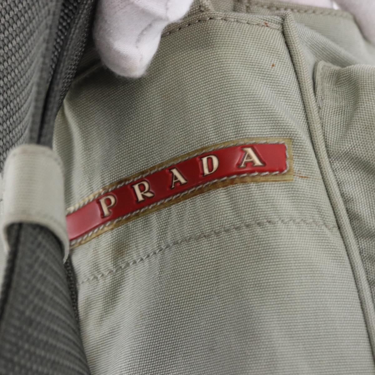 PRADA Sports Line Shoulder Bag Nylon Gray Silver Auth hk4002