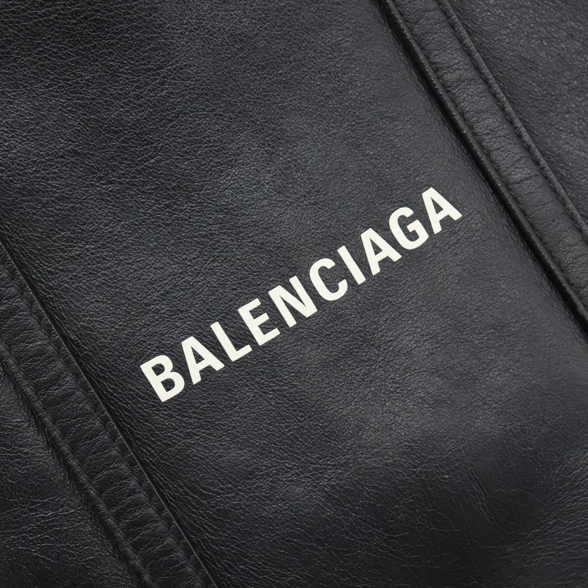 BALENCIAGA Every Day Tote Bag Leather Black Silver 551810 Auth hk4005