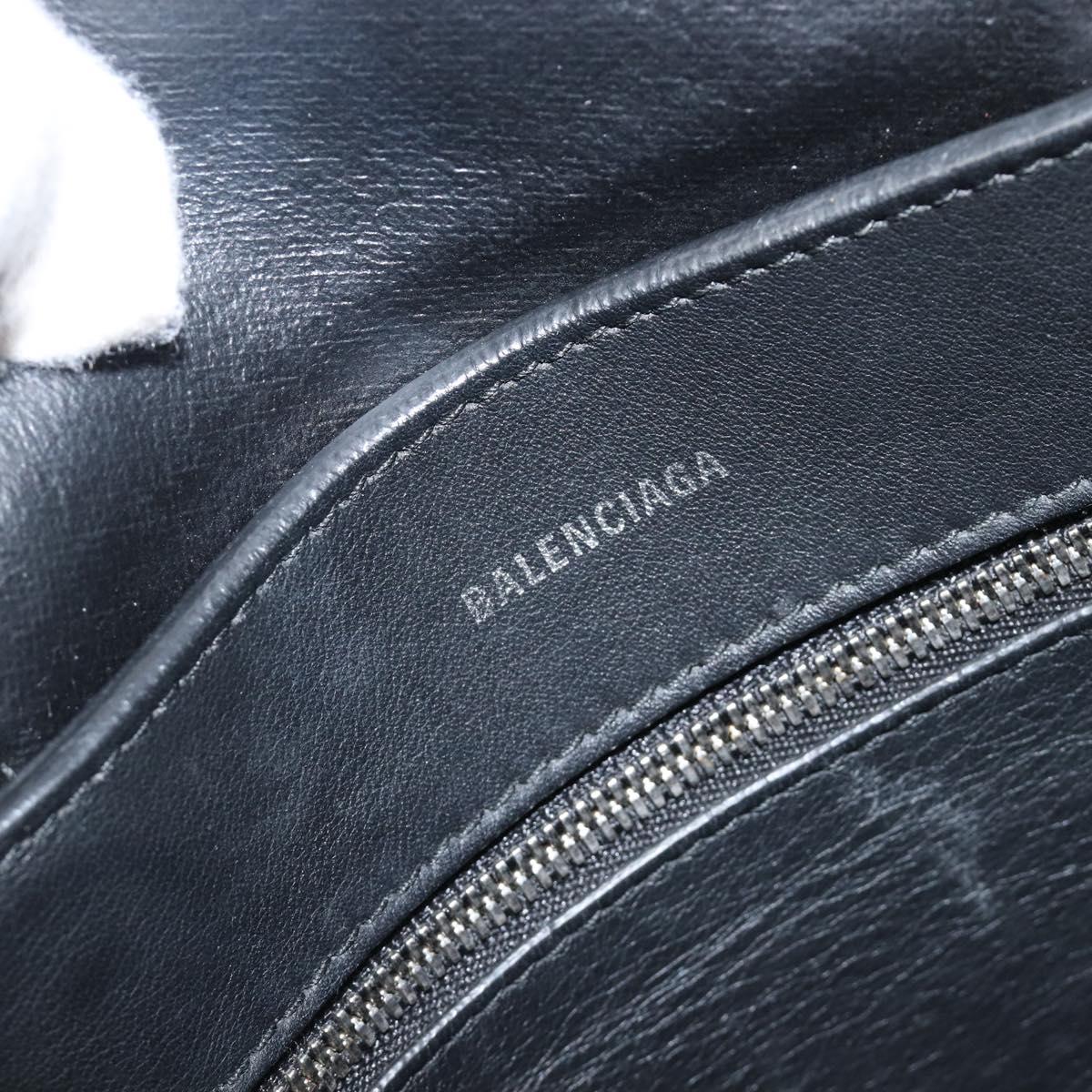 BALENCIAGA Every Day Tote Bag Leather Black Silver 551810 Auth hk4005