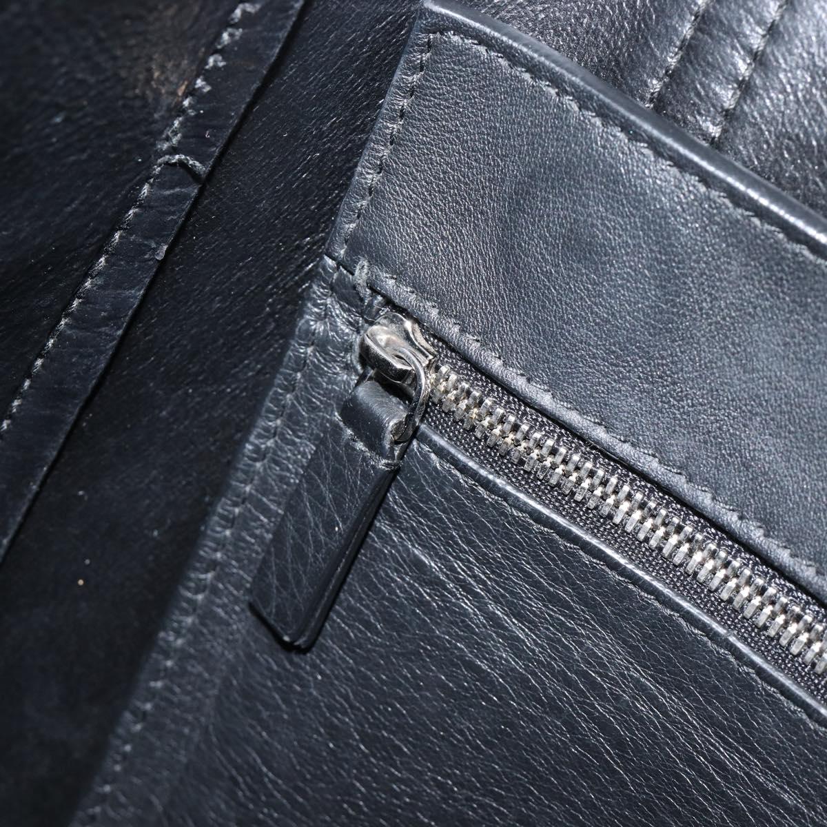 BALENCIAGA Every Day Tote Bag Leather Black Silver 551810 Auth hk4005